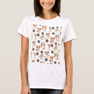 T-shirt met patroon van een schattige puppy en poo