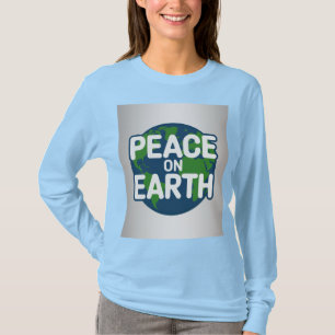 T-shirt met Peace On Earth in het blauw