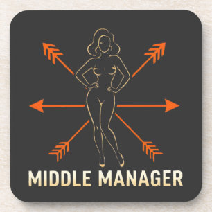 T-shirt met pijlen voor middenmanager V1 Bier Onderzetter