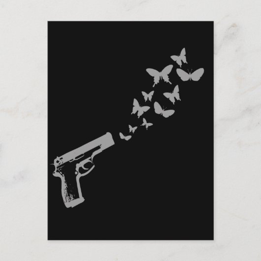 T-shirt met Pistool van de vlinder / T-shirt met d Briefkaart (Voorkant)