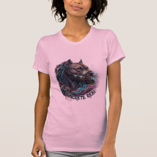 T-shirt met pitbull-graffiti 'Concrete Rebel'