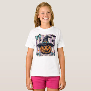 T-shirt met pompoen en tekst naar keuze voor Hallo