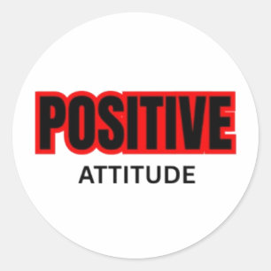 T-shirt met positieve attitude motivatie typografi ronde sticker