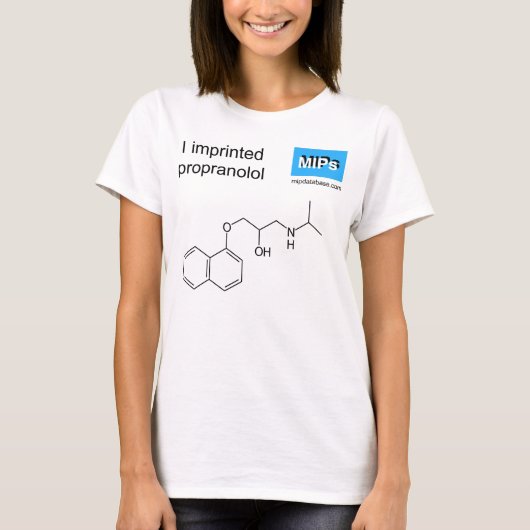 T-shirt met propranolol sjabloon molecule (Voorkant)