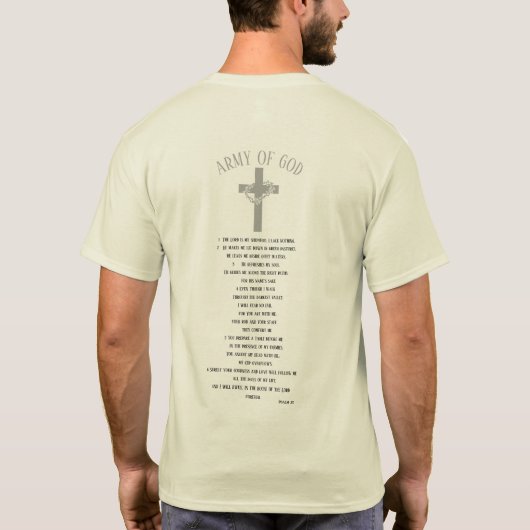 T-shirt met Psalms "Leger van God" (Achterkant)