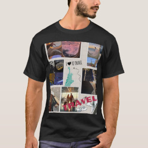 T-Shirt met Reis Liefhebber Collage – Avontuur & R