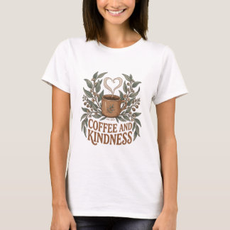 T-Shirt met Retro Eucalyptus Mok 'Koffie en Vriend