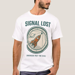 T-shirt met retro raketmissiepatch en signaalverli