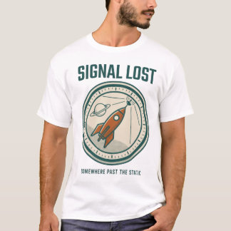 T-shirt met retro raketmissiepatch en signaalverli