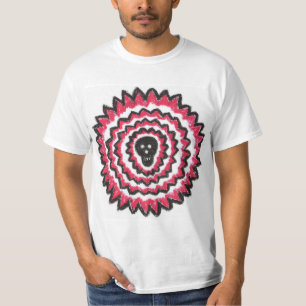 T-shirt met rode en zwarte schedel