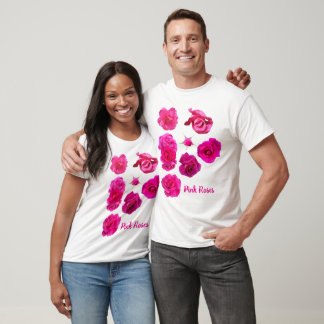 T-shirt met roze rozen