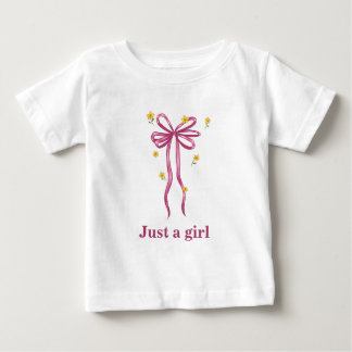 T-Shirt met roze strik 'Gewoon een meisje'