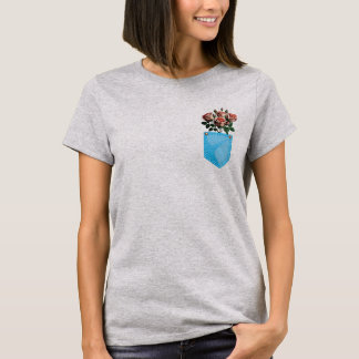 T-shirt met rozen in de broekzak
