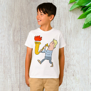T-shirt met saxofoonspeler