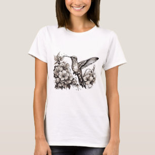 T-shirt met schattig zoemend vogelontwerp