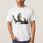 T-Shirt met Schattigee schuur Uil & Baby (Voorkant)