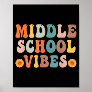 T-shirt met sfeer van de middelbare school eerste poster