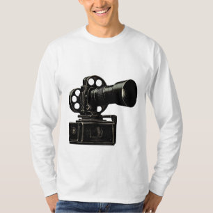 T-shirt met silhouet van klassieke filmcamera