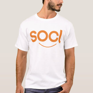 T-shirt met sol, wit/oranje