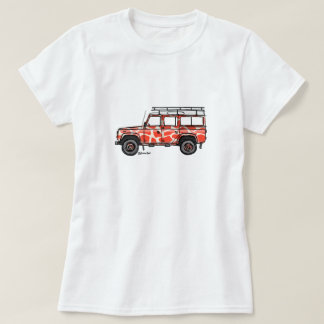 T-shirt met stoere print van Defender in oranje