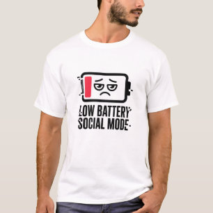 T-shirt met tekst: Lage Batterij Sociale Modus G