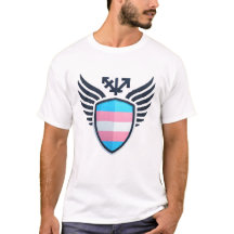 T-shirt met transvlag schild