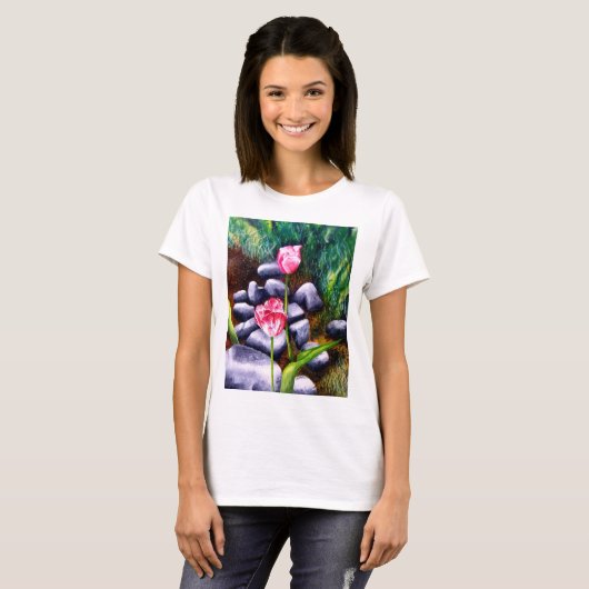 T-shirt met tulpen (Voorkant volledig)