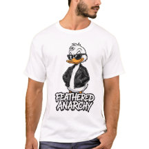T-shirt met veerachtige anarchie eend mannen