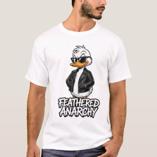 T-shirt met veerachtige anarchie eend mannen