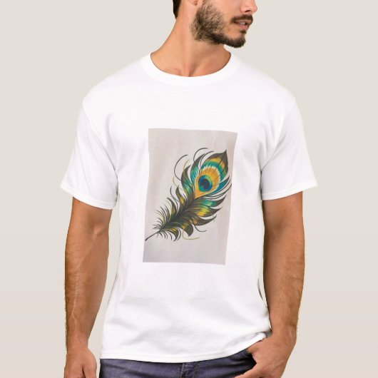 T-shirt met veren ontwerp (Voorkant)