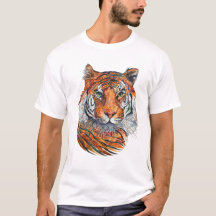 T-shirt met vingerafdruk Tiger voor mannen