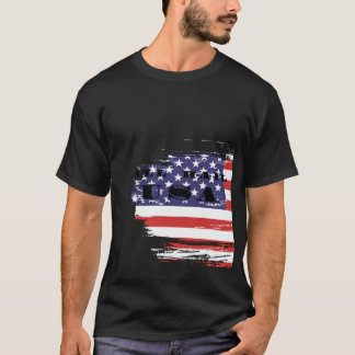 T-shirt met vintage Amerikaanse vlag Patriottisch