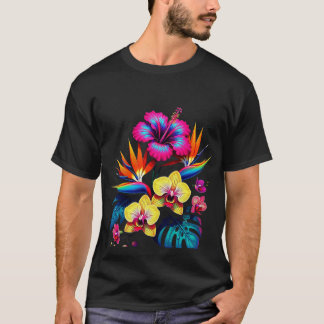 T-shirt met vintage botanisch all-over print
