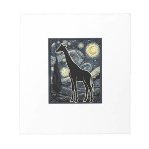 T-shirt met vintage-giraffe en sterrenhemelgravure notitieblok