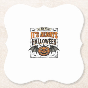 T-shirt met vintage Halloween pompoen vleermuis ty Kartonnen Onderzetters
