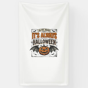 T-shirt met vintage Halloween pompoen vleermuis ty Spandoek