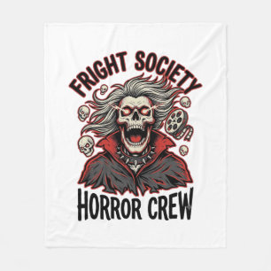 T-shirt met vintage horror Fright Society Schedel  Fleece Deken