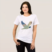 T-shirt met vintage patchwork duif (Voorkant volledig)