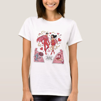 T-shirt met vintage-romantiekkunst