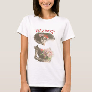 T-shirt met vintage skelet kunst voor Dag van de D