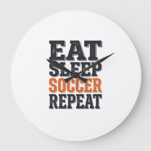 T-shirt met vintage typografie 'Eet Slaap Voetbal Grote Klok