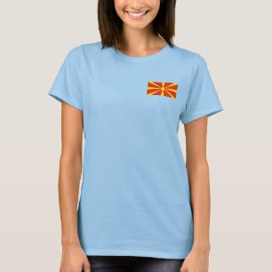 T-shirt met vlag en kaart van Noord-Macedonië