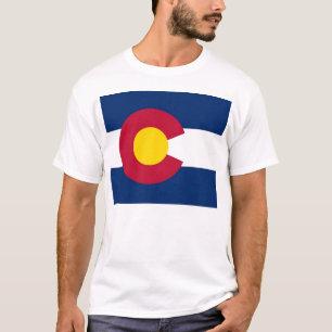 T Shirt met vlag van Colorado State USA