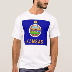 T Shirt met vlag van de staat Kansas Verenigde Sta