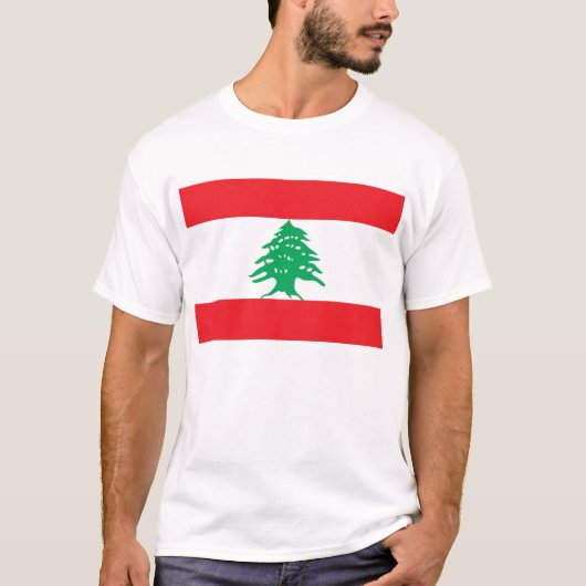 T Shirt met vlag van Libanon (Voorkant)