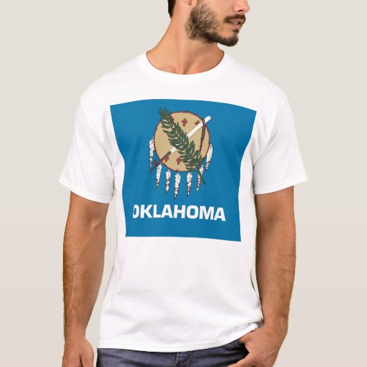 T Shirt met vlag van Oklahoma State USA (Voorkant)