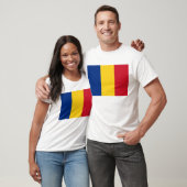 T Shirt met vlag van Roemenië (Unisex)