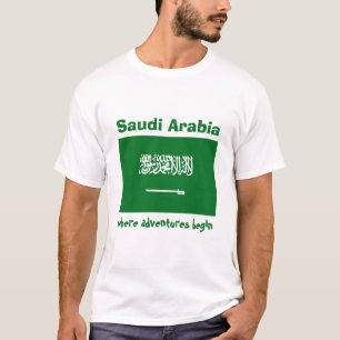 T-shirt met vlag van Saudi-Arabië + kaart + tekst