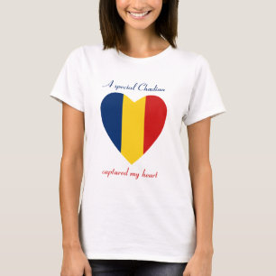 T-shirt met vlag van Tsjaad hartje