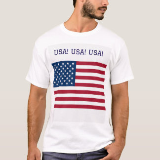 T-shirt met vlaggen van de VS en de Union Jack